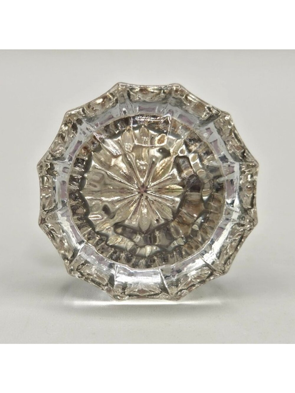Antique Glass Door Knob 12 Point Facet Repurpose Crafting Decor